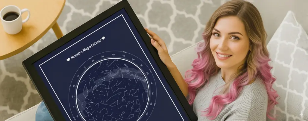 American style woman with custom star map